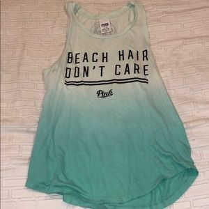 PINK Aqua Ombré “Beach Hair Don’t Care” Tank Top